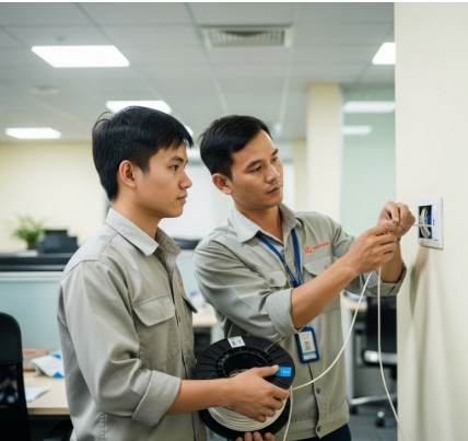 Khắc phục sự cố sau thi công đi dây mạng, hỗ trợ 24/7